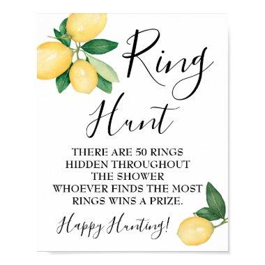 Ring Hunt Lemons Bridal Shower game sign