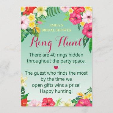 Ring Hunt Luau Bridal Shower Game Invitations