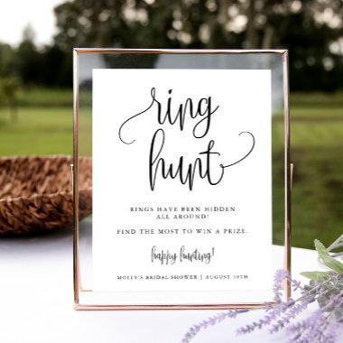 Ring Hunt Shower Game, Minimalist Calligraphy Poster