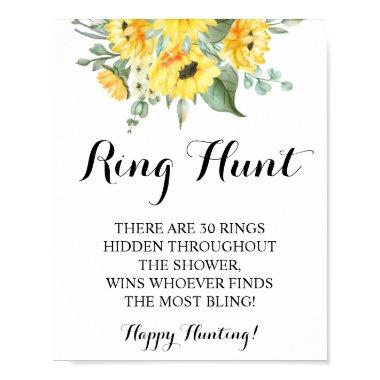 Ring Hunt Sunflowers Bridal Shower Game Sign