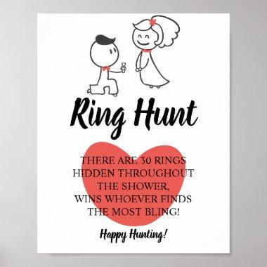 Ring Hunt Wedding Couple Bridal Shower Game Sign