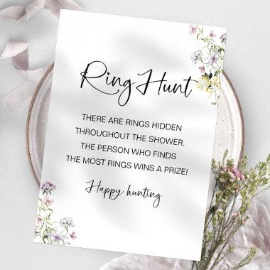 Ring Hunt Wildflower Bridal Shower Game Invitations
