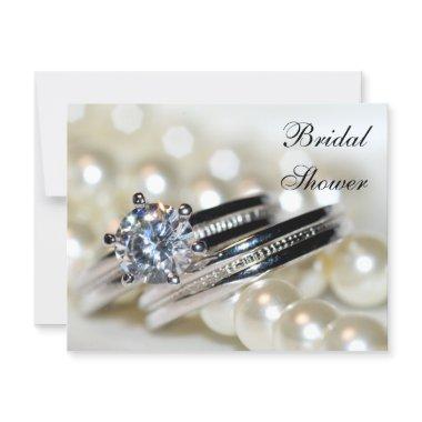 Rings and White Pearls Bridal Shower Invitations