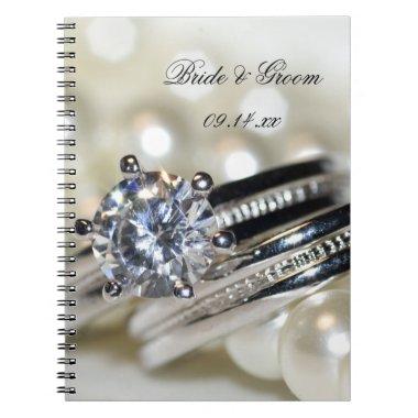 Rings and White Pearls Wedding Notebook