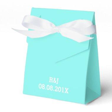 robin's egg blue turquoise aqua blue wedding favor boxes