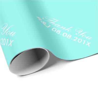 robin's egg blue turquoise aqua blue wedding wrapping paper