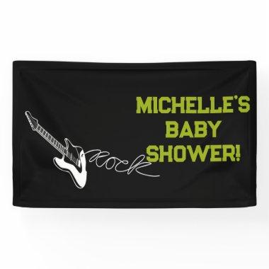 Rock a Bye Rock Star Guitar Baby Shower Banner