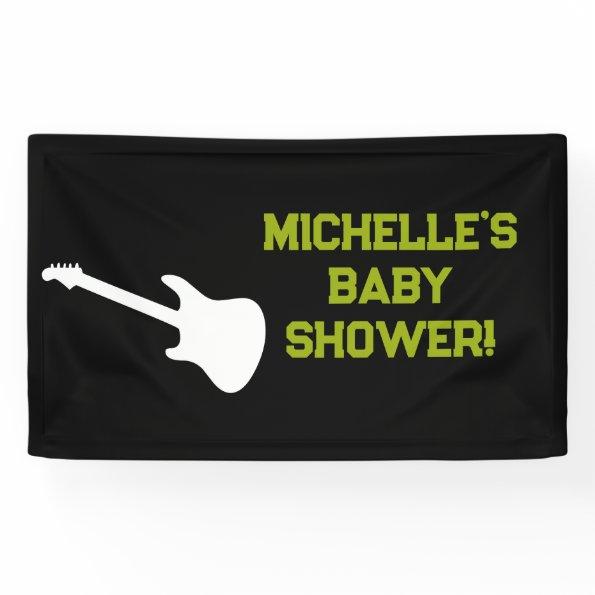 Rock a Bye Rock Star Guitar Baby Shower Banner