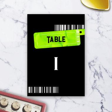 Rock and Roll Wedding Festival Wedding Menu Table Number