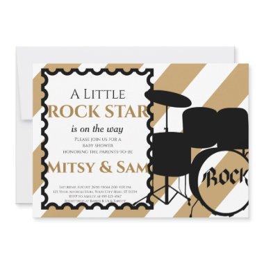 Rock Star Rock a Bye Baby Shower Invitations