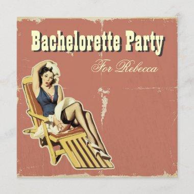 Rockabilly pin up girl sailor bachelorette party Invitations