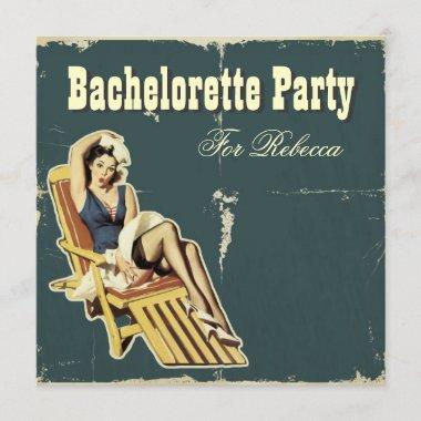 Rockabilly pin up girl sailor bachelorette party Invitations