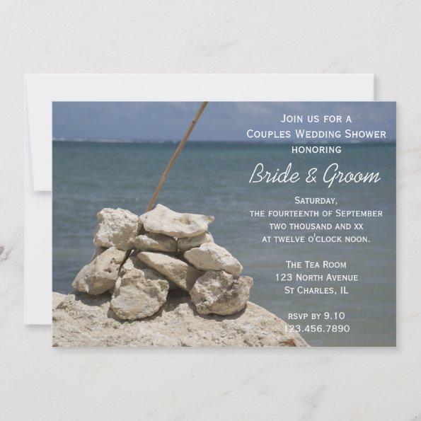Rocks on Beach Couples Wedding Shower Invitations