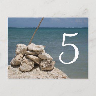 Rocks on the Beach Table Number