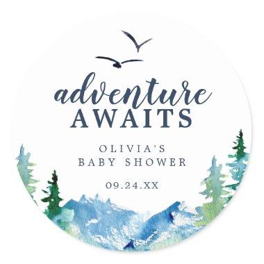 Rocky Mountain Adventure Awaits Party Favor Classic Round Sticker
