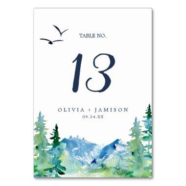 Rocky Mountain Destination Wedding Table Number