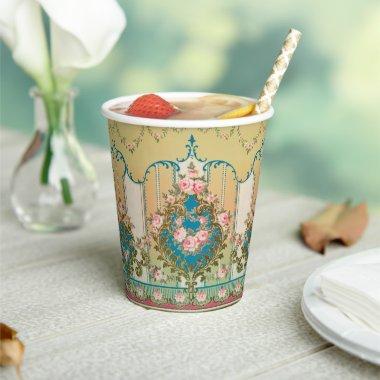 Rococo Versailles Frieze Baroque Vintage Wedding Paper Cups