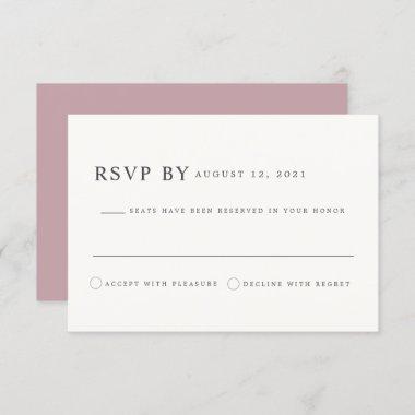 ROGUE Dusty Blush Pink Mauve Wedding RSVP Card