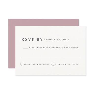 ROGUE Dusty Blush Pink Mauve Wedding RSVP Card