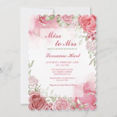 Romance Floral Bridal Shower Invitations