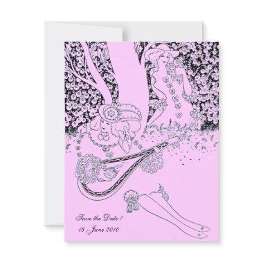 ROMANCE /ROMANTIC LOVERS PINK LILAC WEDDING PARTY Invitations