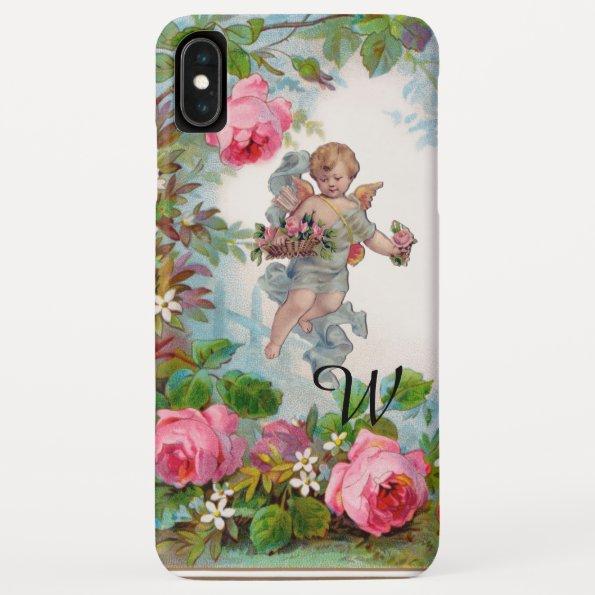 ROMANTIC ANGEL GATHERING PINK ROSES AND FLOWERS iPhone XS MAX CASE