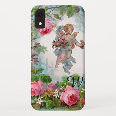 ROMANTIC ANGEL GATHERING PINK ROSES AND FLOWERS iPhone XR CASE