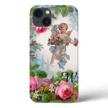 ROMANTIC ANGEL GATHERING PINK ROSES AND FLOWERS iPhone 13 CASE