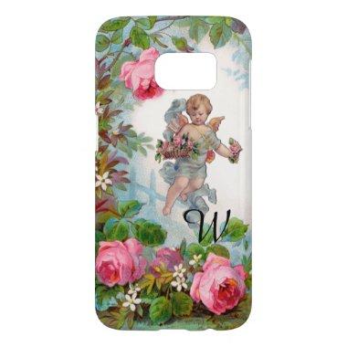 ROMANTIC ANGEL GATHERING PINK ROSES AND FLOWERS SAMSUNG GALAXY S7 CASE