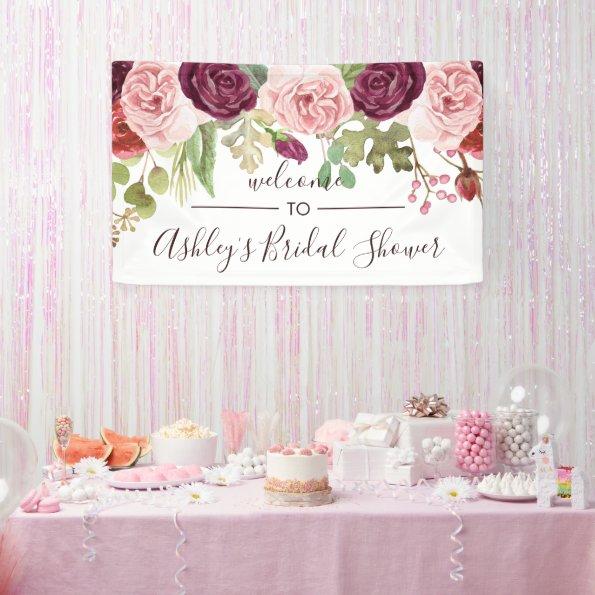 Romantic Blooms Shower Welcome Banner