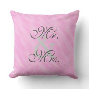 Romantic Blush Pink Bride Groom Reversible Pillow