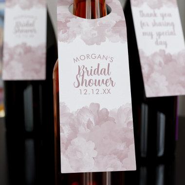 Romantic Blush Pink Thank You Floral Bridal Shower Bottle Hanger Tag