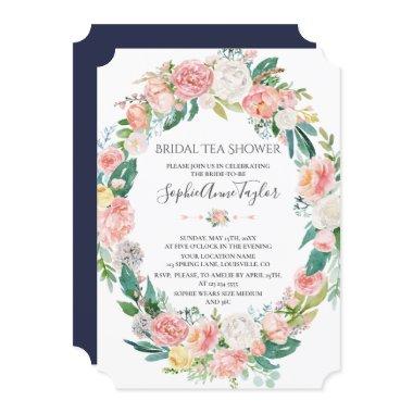 Romantic Blush White Floral Bridal Tea Shower