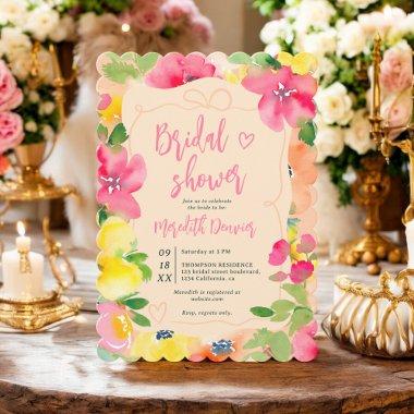 Romantic boho bold pink floral bow