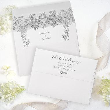 Romantic Botanical Elegant Wedding Envelope