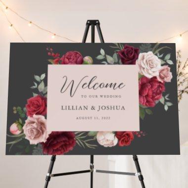 Romantic Bridal Bouquet Wedding Welcome Sign