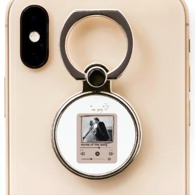 Romantic Bride & Groom Memorable Song Add Photo P Phone Ring Stand