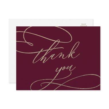 Romantic Burgundy Calligraphy Thank You Post