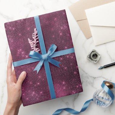 Romantic Burgundy Sparkle Glitzy  Wrapping Paper