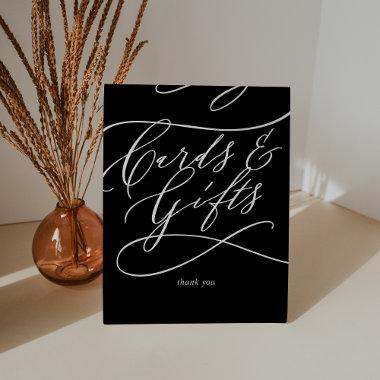 Romantic Calligraphy Dark Black Invitations and Gifts Pedestal Sign