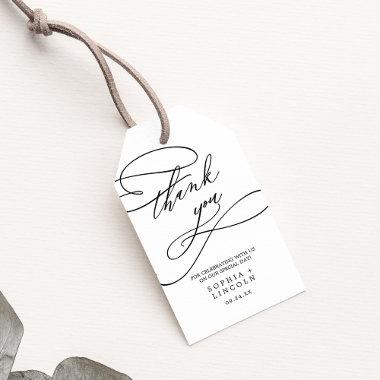 Romantic Calligraphy | Flourish Thank You Favor Gift Tags
