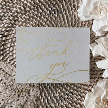 Romantic Calligraphy Gold Foil Thank You Invitations