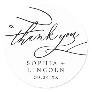 Romantic Calligraphy Thank You Favor Sticker