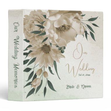 romantic champagne flowers greenery photo album 3 ring binder