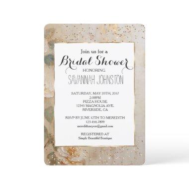 Romantic Cream Peach Roses Confetti