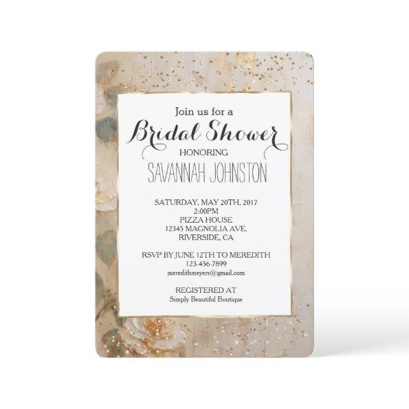 Romantic Cream Peach Roses Confetti