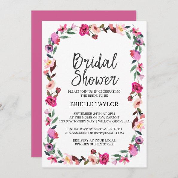 Romantic Fairytale Blossom Wreath Bridal Shower Invitations