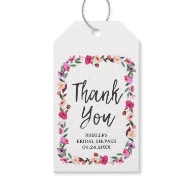 Romantic Fairytale Wreath Bridal Shower Thank You Gift Tags