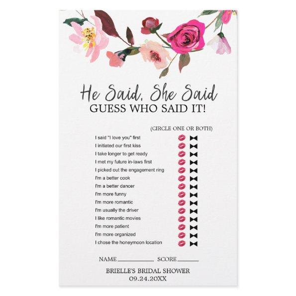 Romantic Fairytale Wreath "He Said She Said" Game