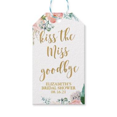 Romantic Floral Kiss the Miss Bridal Shower Gift Tags